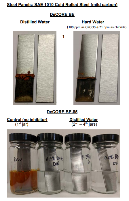 DeForest Enterprises DeCORE BE Amine Borate Corrosion Inhibitors Product Efficacy Studies - 1