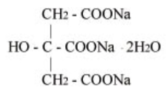 Dongting Citric Acid Chemical Sodium Citrate BP98 Structural formula