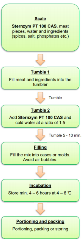 Sternzym PT 100 CAS - Dosage & Application - Meat