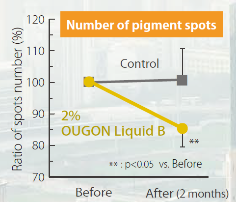 OUGON Liquid B - Reduction in Pigment Spots