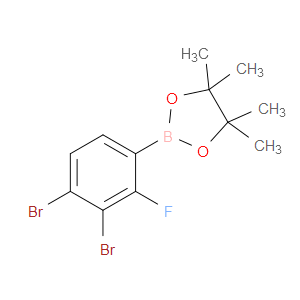 AOBChem 2-(3,4-Dibromo-2-fluorophenyl)-4,4,5,5-tetramethyl-1,3,2-dioxaborolane - Chemical Structure