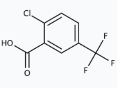 Molekula 2-Chloro-5-(trifluoromethyl)benzoic acid 98.5% (49574378) - Molecular Structure