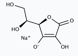 Molekula L-Ascorbic acid sodium salt (30254296) - Molecular Structure