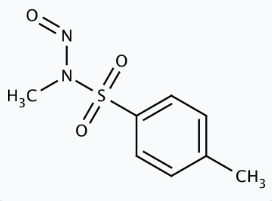 Molekula N-Methyl-N-nitroso-p-toluenesulfonamide (Diazogen) (30261311) - Molecular Structure