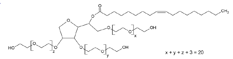 Mosselman Sorbitan Monooleate 20 EO - EP 10 (9005-65-6) - Chemical Structure