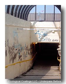 Ecological Coatings Clear Anti-Graffiti Coating 1800 Series - Walkway Underpass Project
