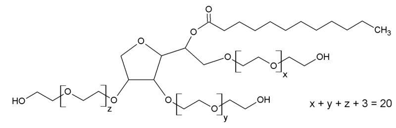 Mosselman Sorbitan Monolaurate 20 EO - Food Polysorbate 20 (9005-64-5) - Chemical Structure