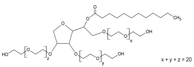 Mosselman Sorbitan Monolaurate 20 EO (9005-64-5) - Chemical Structure