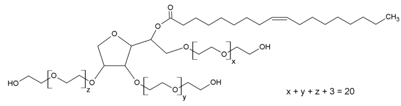 Mosselman Sorbitan Monooleate 20 EO - Food Polysorbate 80 (9005-65-6) - Chemical Structure