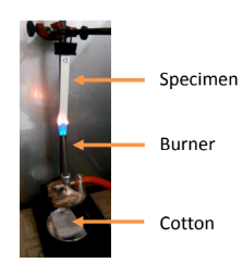  - Vertical burning test Ul-94 - 1